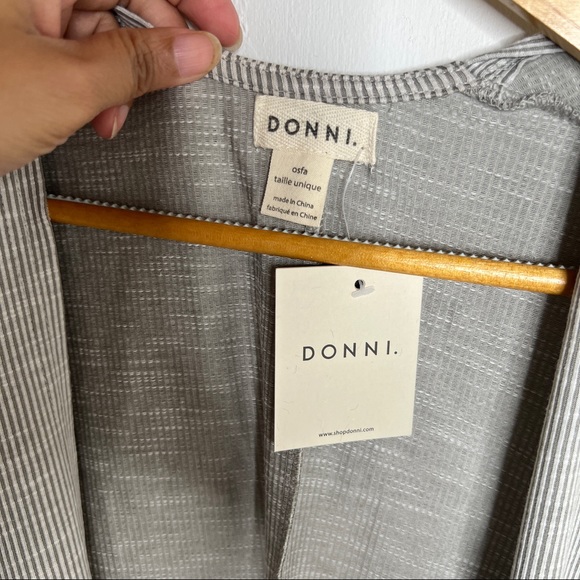 DONNI Ribbed Open Front Cardigan Jacket - Picture 14 of 15